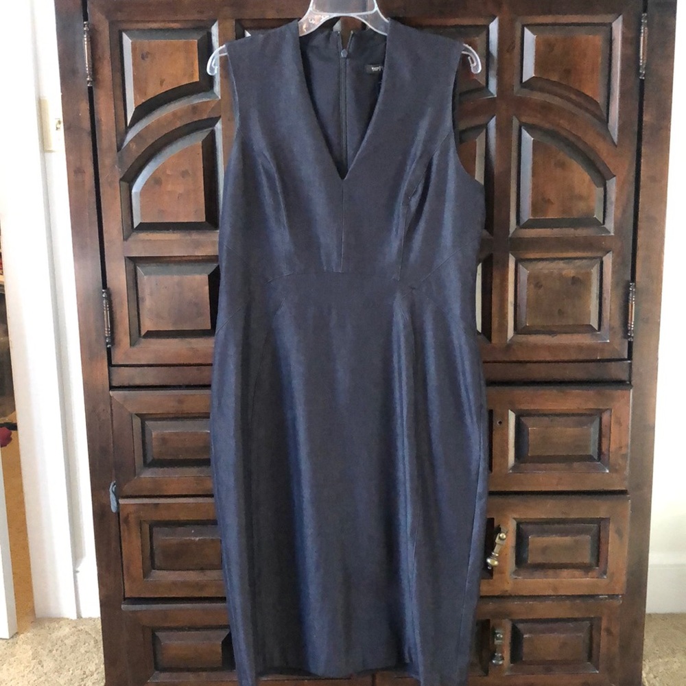 Worn Once WHBM Sheath Dress Dark Denim 14